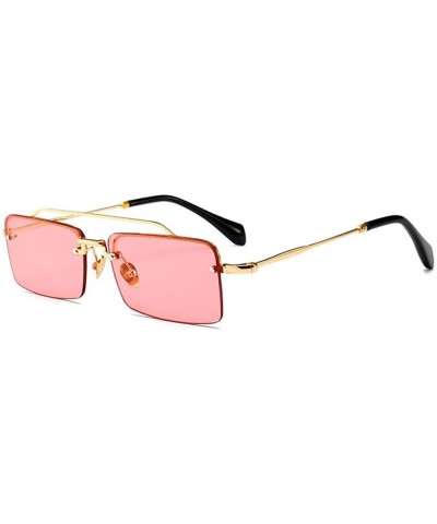 Narrow - modern - retro square sunglasses - fashion street shots - model walking Sunglasses - CQ18W47IYXI $16.82 Rectangular