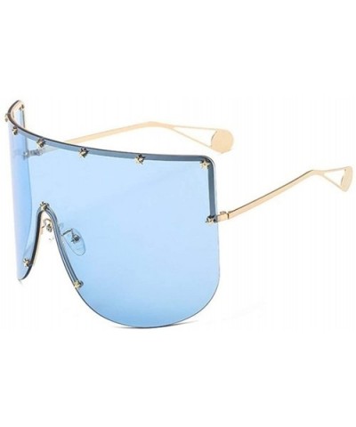 Women's Star Oversize Square Sunglasses Men One Piece Mask Sun Glasses For Female Shield Shades Goggle UV400 - CL1902WSH3H $8...