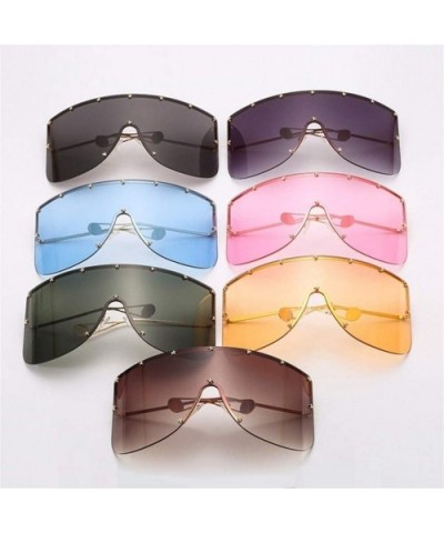 Women's Star Oversize Square Sunglasses Men One Piece Mask Sun Glasses For Female Shield Shades Goggle UV400 - CL1902WSH3H $8...