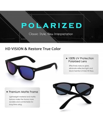 Classic Brand Design Polarized Sunglasses for Men Women GQF0 - F0 Black Blue - C517YK2W5Q4 $7.59 Wayfarer