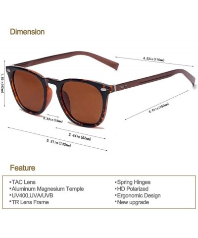 Polarized Sunglasses Classic Driving Protection - Brwon Lens/Leopard Frame - CV18TU95WZ7 $5.03 Square