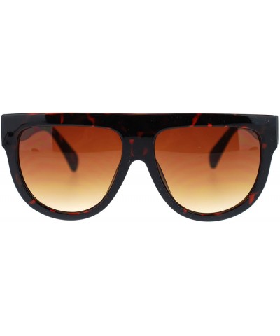 Flat Top Oversized Sunglasses Retro Modern Trendy Fashion - Tortoise - CZ11NQ67JCJ $5.00 Square
