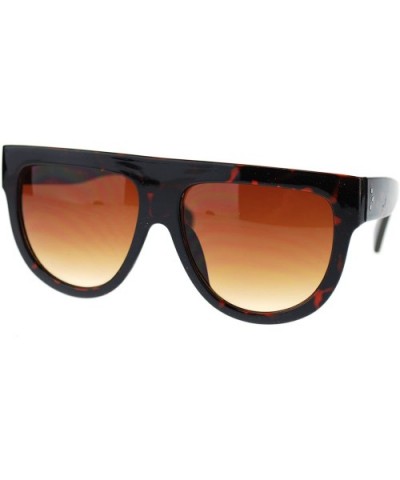 Flat Top Oversized Sunglasses Retro Modern Trendy Fashion - Tortoise - CZ11NQ67JCJ $5.00 Square