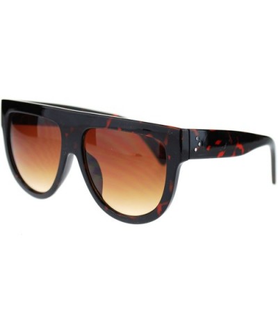 Flat Top Oversized Sunglasses Retro Modern Trendy Fashion - Tortoise - CZ11NQ67JCJ $5.00 Square