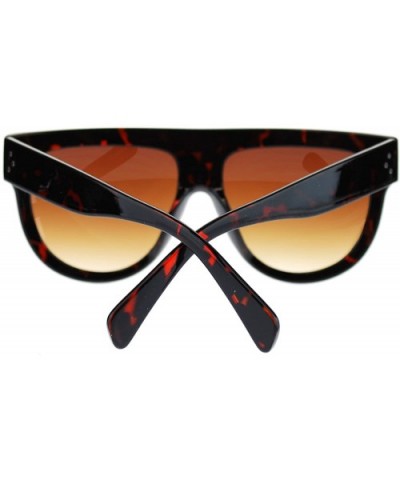 Flat Top Oversized Sunglasses Retro Modern Trendy Fashion - Tortoise - CZ11NQ67JCJ $5.00 Square