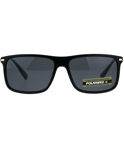 Polarized Antiglare Mens Luxury Designer Fashion Mod Sunglasses - Shiny Black - CG18C53NN5M $11.68 Rectangular
