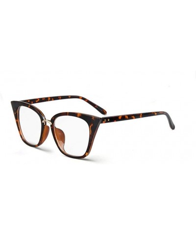 Women Fashion Cat Eye Vintage Mirror UV400 Sunglasses Eyeglasses - Leopard - C517AZQGN8Q $6.81 Goggle