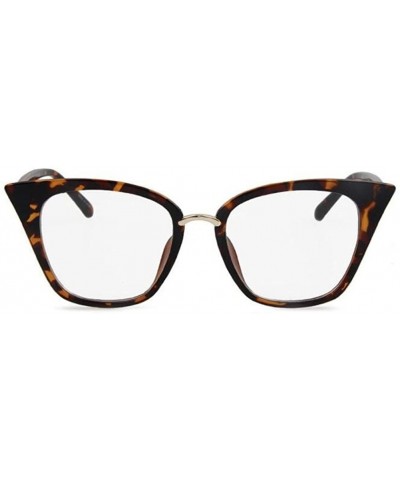 Women Fashion Cat Eye Vintage Mirror UV400 Sunglasses Eyeglasses - Leopard - C517AZQGN8Q $6.81 Goggle