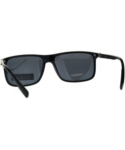Polarized Antiglare Mens Luxury Designer Fashion Mod Sunglasses - Shiny Black - CG18C53NN5M $11.68 Rectangular