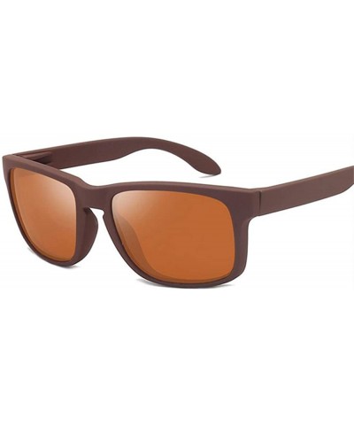 Classic Polarized Sunglasses Men Rectangle Driving Sun Glasses Mens Brown Other - Blue - CE18XEC275D $8.99 Aviator