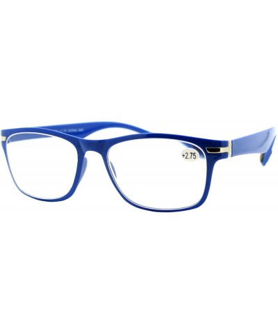 Magnified Reading Glasses Rectangular Flexible Plastic Frame Light - Blue - CR187GNGT3N $7.74 Rectangular