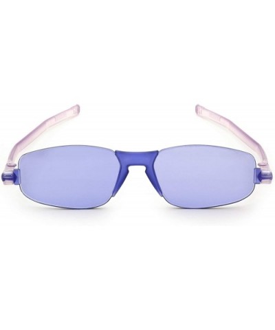 Solemio Kiss - Wild Colorful Flat Folding Sunglasses - Icy Violet - CB188W84YEI $19.03 Oval
