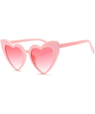 Women Oversized Love Heart Shaped Sunglasses Plastic Frame for Lady Big Girls - Pink/Pink Lens - CT18GDOWC2L $6.11 Goggle