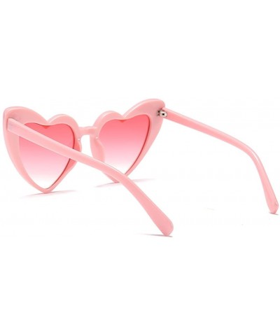 Women Oversized Love Heart Shaped Sunglasses Plastic Frame for Lady Big Girls - Pink/Pink Lens - CT18GDOWC2L $6.11 Goggle