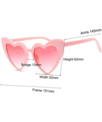 Women Oversized Love Heart Shaped Sunglasses Plastic Frame for Lady Big Girls - Pink/Pink Lens - CT18GDOWC2L $6.11 Goggle