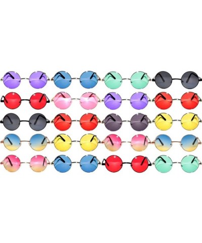 20 Pieces Wholesale Lot Small Round Circle Sunglasses Bulk Party Mix Assotrted - .Mix Color - C818C4GUIAX $30.95 Round