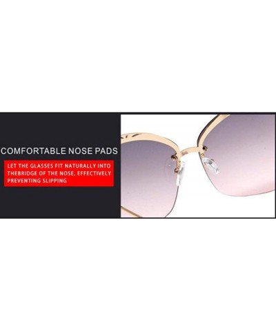 2019 new sunglasses ladies - frameless fashion sunglasses cat eye sunglasses - C - CE18SMUE4L5 $33.16 Aviator