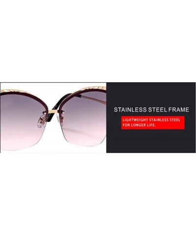 2019 new sunglasses ladies - frameless fashion sunglasses cat eye sunglasses - C - CE18SMUE4L5 $33.16 Aviator