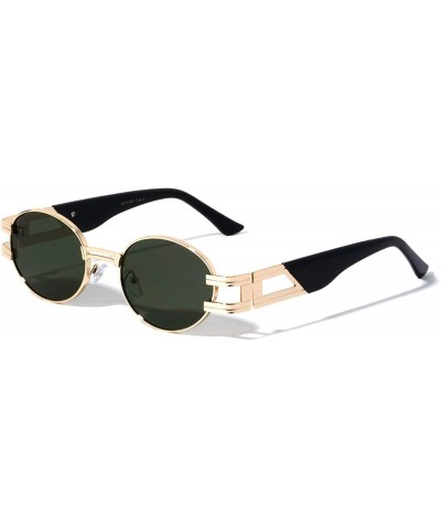 Slim Classic Casual Round Round Elegant Sunglasses - Rose Gold & Black Frame - CL197ZN6E9W $11.36 Round
