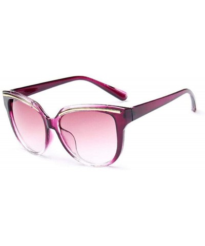 Vintage Sunglasses For Women Fashion Brand Designer Cat Eye Sun Random Color - Purple - CK18YZWOZEW $6.60 Aviator