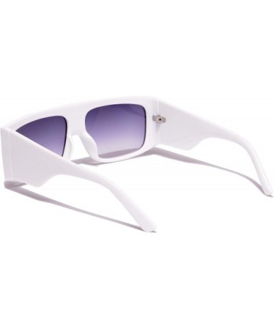 Women's Rectangular Sunglasses Plastic Frame - White - CP18WLGCD52 $7.61 Oversized