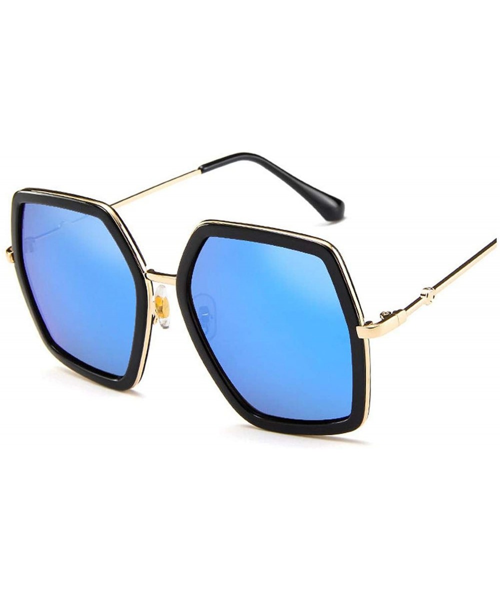 Oversized Square Sunglasses Women Luxury Vintage Sunglass Fashion Big Frame Sun Glasses UV400 - Blue - C5197A2YT9S $26.32 Sport