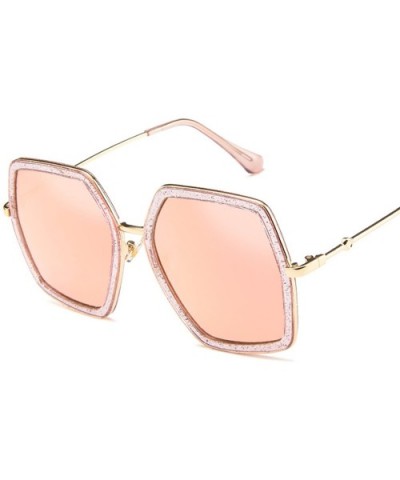 Oversized Square Sunglasses Women Luxury Vintage Sunglass Fashion Big Frame Sun Glasses UV400 - Blue - C5197A2YT9S $26.32 Sport