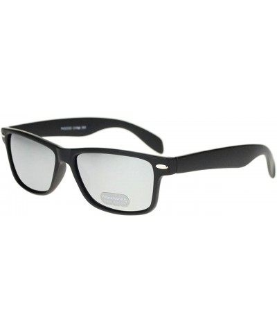 Unisex Sunglasses Classic Short Rectangular Horn Rim Frame - Matte Black - C511UWFZZYV $6.17 Rectangular