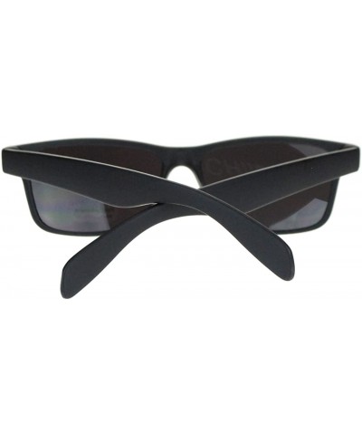 Unisex Sunglasses Classic Short Rectangular Horn Rim Frame - Matte Black - C511UWFZZYV $6.17 Rectangular