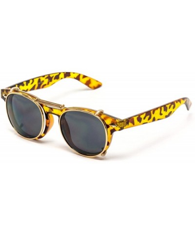 Fashion Vintage Clip On Lens Retro Sunglasses - Tortoise/Black Lens - CK12DZV7Y6P $10.78 Aviator