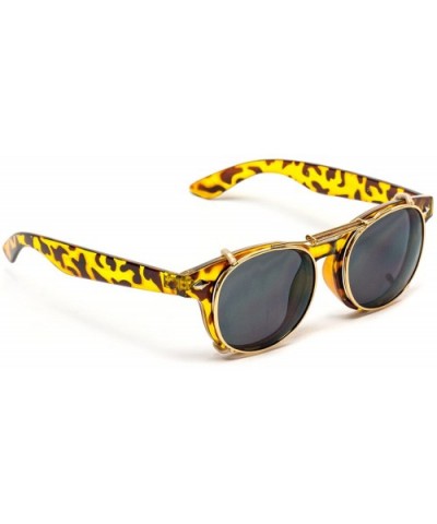 Fashion Vintage Clip On Lens Retro Sunglasses - Tortoise/Black Lens - CK12DZV7Y6P $10.78 Aviator