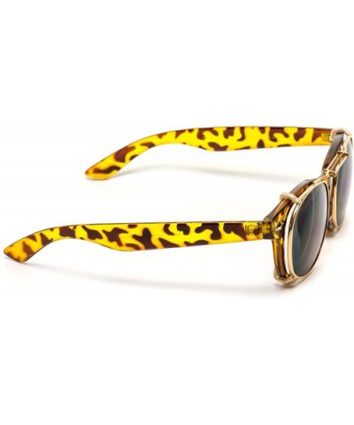 Fashion Vintage Clip On Lens Retro Sunglasses - Tortoise/Black Lens - CK12DZV7Y6P $10.78 Aviator