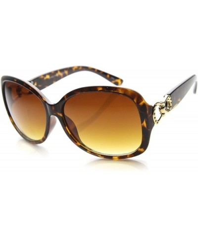 Women's Oversize Metal Accent Wide Temples Butterfly Sunglasses 59mm - Tortoise-gold / Amber - CS126OMVXS7 $7.25 Butterfly