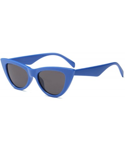 Women Small sunglasse Retro Vintage Cat Eye Eyewear Goggles Resin Frame - Royal Blue - CX18DUK2956 $6.29 Goggle