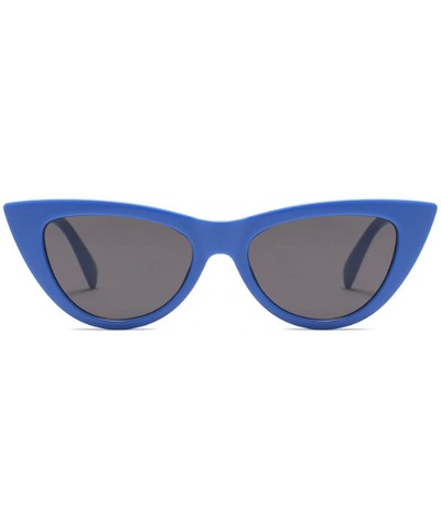 Women Small sunglasse Retro Vintage Cat Eye Eyewear Goggles Resin Frame - Royal Blue - CX18DUK2956 $6.29 Goggle