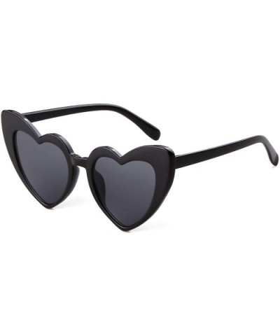 Heart Sunglasses Clout Goggles Vintage Women Cat Eye Retro Mod Style Oversized Sun Glasses - Black - CV18904OIZS $7.19 Oval