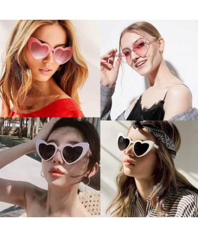 Heart Sunglasses Clout Goggles Vintage Women Cat Eye Retro Mod Style Oversized Sun Glasses - Black - CV18904OIZS $7.19 Oval