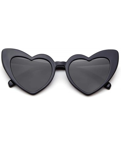 Heart Sunglasses Clout Goggles Vintage Women Cat Eye Retro Mod Style Oversized Sun Glasses - Black - CV18904OIZS $7.19 Oval