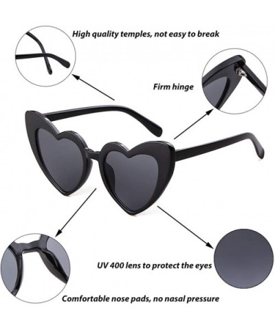 Heart Sunglasses Clout Goggles Vintage Women Cat Eye Retro Mod Style Oversized Sun Glasses - Black - CV18904OIZS $7.19 Oval