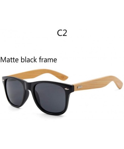Retro Sunglasses Men Bamboo Sunglass Women Sport Goggles Gold Mirror Sun Glasses - C2 - CW194OQCQ92 $23.49 Oval