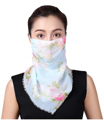 Women's Seamless Chiffon Scarf Sun Protection Dustproof Face Mask Neck Gaiter Scarf Protective Mask with Earloop - CQ197U22KY...