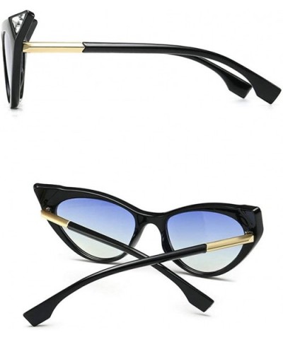 Leopard Crystal Sunglasses sunglasses Oversize - Black&blue - CR18SWETR03 $11.12 Butterfly