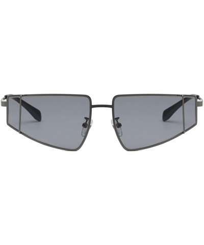 Unisex Small Irregular Shape Metal Frame Sunglasses Glasses Vintage Retro Style - Gray - C0196SEYRQI $6.60 Square