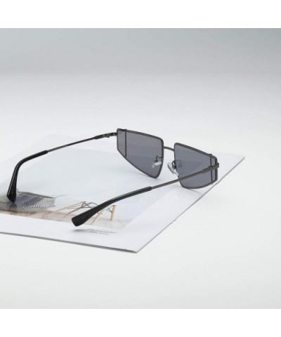 Unisex Small Irregular Shape Metal Frame Sunglasses Glasses Vintage Retro Style - Gray - C0196SEYRQI $6.60 Square