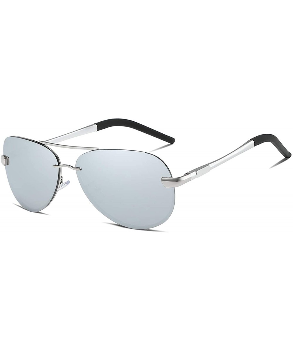 Men Women Polarized Sunglasses Punk Alloy Frame Sun Glasses Driving Glasses Shades Male 70018 - Silver Silver - C718X4XNW07 $...