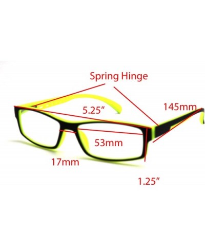 6904 Semi-Rimless Flexie Reading Glasses NEW COLOR (z4 matte black yellow 2 tone- 1.00) - CH18EWWQGY5 $16.89 Rectangular