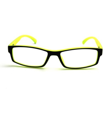 6904 Semi-Rimless Flexie Reading Glasses NEW COLOR (z4 matte black yellow 2 tone- 1.00) - CH18EWWQGY5 $16.89 Rectangular