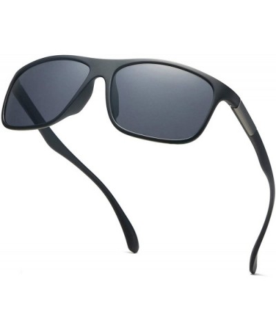 Polarized Sports Sunglasses for Men TR90 Frame Outdoors Driving Fishing UV400 SJ2110 - C1 Black Frame/Grey Lens - C0194YXTER5...