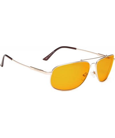 Light Blocking Glasses Amber(Orange) Tinted Lens Blocks 100% of Blue/UV Rays Memory Frame Men Women - Gold - C318Q6S76AG $21....