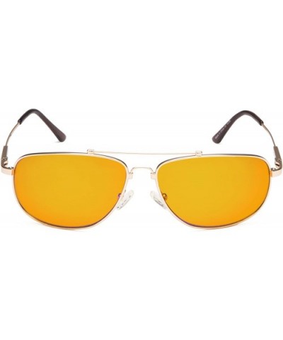 Light Blocking Glasses Amber(Orange) Tinted Lens Blocks 100% of Blue/UV Rays Memory Frame Men Women - Gold - C318Q6S76AG $21....